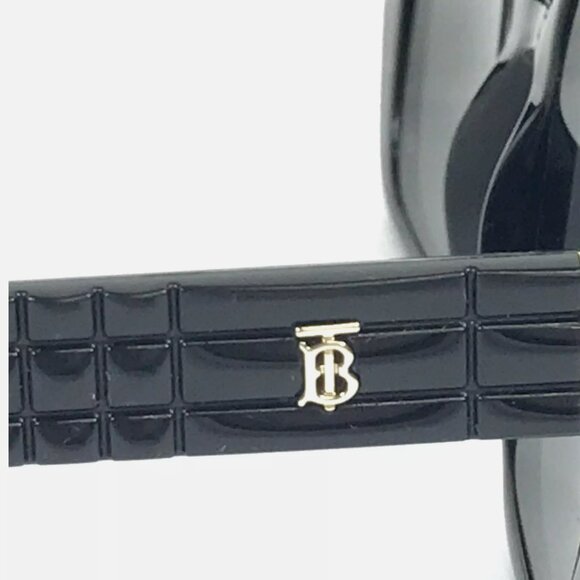 Ladies Burberry Sunglasses Black Square Frames with Gray Lenses - Picture 6 of 8